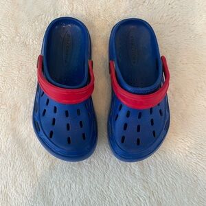Kids Blue and Red Clogs